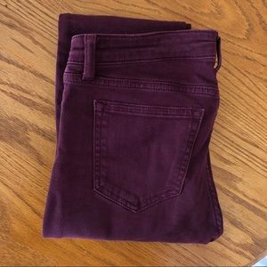 Burgundy Jean Leggings